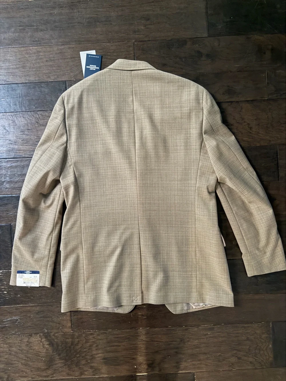 Hart Schaffner Marx Tan Sport Coat - Subtle Check 44L NWT Wool Lightweight